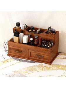 Organisateur de maquillage de bureau en bois |   Construction de haute qualité |   Offres en gros d'usine - Product Image 2