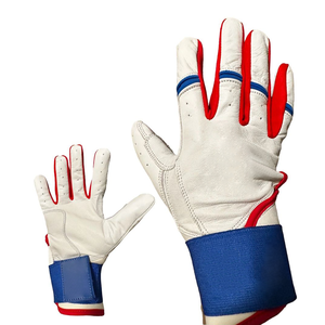 Gants de frappeur de couleur bleue antidérapants de meilleure qualité à manchette longue pour les joueurs de baseball et de softball - Product Image 3