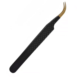 Diamond Grip Stainless Steel Eyelash Extension Tweezers Pointed Curved Precision Slanted <b>Silver</b> for <b>Eye</b> Extension High Quality - Product Image 3