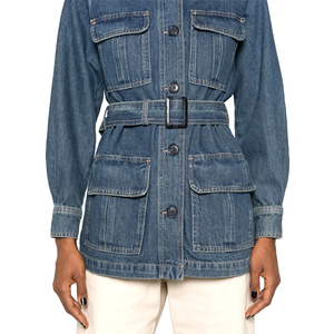 Chaqueta vaquera personalizada para mujer, prendas de vestir informales para mujer, chaqueta de otoño, abrigo abotonado, chaqueta vaquera de gran tamaño para mujer, OEM personalizado - Product Image 5