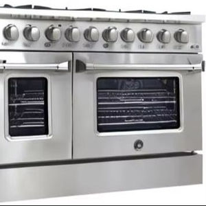 LISTO PARA ENVIAR Horno de Convección de Porcelana de 48 Pulgadas con Doble Horno, 8 Quemadores Sellados con Construcción de Acero Inoxidable, 6.7 Cu. - Product Image 1