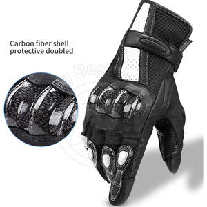 Guantes de cuero para moto de carreras de dedo completo para hombre con compatibilidad con pantalla táctil Equipo deportivo de protección - Product Image 3