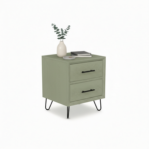 Mesa de Centro PKP con Patas, Diseño Moderno, Madera de Caucho, MDF, Chapa de Roble, Color Verde Salvia Pantone 15-0318 TPG - Product Image 6