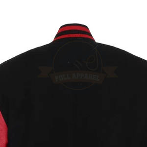 Chaqueta con letras y manga de cuero para hombre de talla grande al por mayor con cuello levantado para uso en exteriores a la venta. - Product Image 6