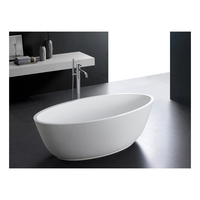 Nouvelle baignoire autoportante en résine transparente, design traditionnel, avec drain d'angle, longueur 1,9 m, pour salle de bain