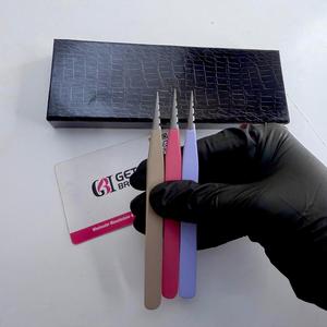Nouvel ensemble de pinces à cils antistatiques GETUP BROSONS IMPEX en acier inoxydable, pointe lisse de 10 mm, différentes couleurs - Product Image 1