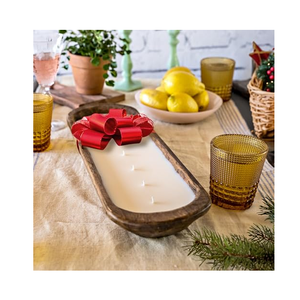 Acacia Wood Dough Bowl <b>Candle</b> Holder <b>Long</b> Dinner Table Decorative Item for Christmas Home Decoration Dough Bowl - Product Image 6