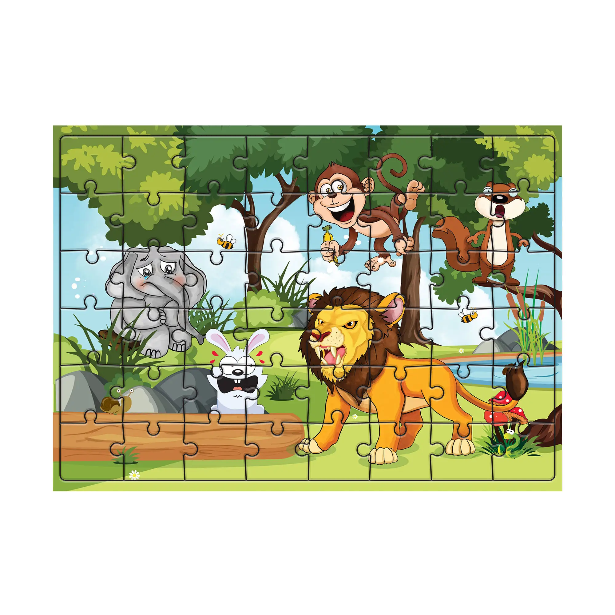 Puzzle jigsaw 48 bagian hewan dan emosi untuk anak-anak, jigsaw perasaan Ayben oyun