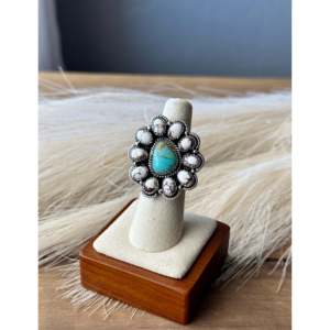 Southwest Handmade Multi Stone Sterling Silver Cluster Ring Adjustable Bezel <b>Set</b> - Product Image 1