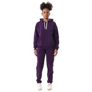 Conjuntos de ropa deportiva de alta calidad para mujer, chándal deportivo de cintura alta para correr, ropa de calle, pantalones de chándal de dos piezas, Sudadera con capucha sólida alta - Product Image 1