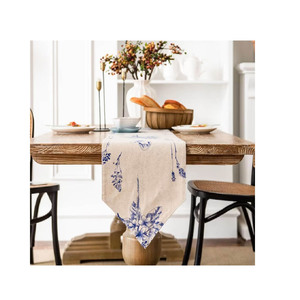 Chemin de table couleur unie de qualité supérieure 100% coton bleu parfait pour la décoration de la cuisine et les événements intérieurs et extérieurs - Product Image 6