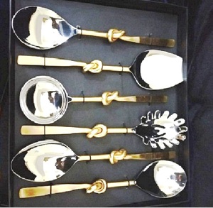 Chất Lượng Thủ Công Mỹ Nghệ Bán Buôn Kim Loại Brass Dao Kéo Phục Vụ Thìa Bộ <span class=keywords><strong>6</strong></span> Mảnh Ấn Độ Nhà Sản Xuất Nhân Đôi Thép - Product Image 5