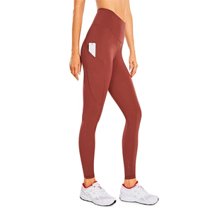 Custom Logo Winter Yoga <b>Leggings</b> Seamed Casual Side <b>Pocket</b> OEM Plain Gym Fitness Slimming Buttery Soft Breathable Anti-Bacterial - Product Image 4