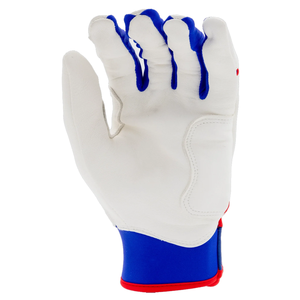 Gants de frappeur de baseball combinés en cuir Offre Spéciale blanc et rouge OEM personnalisé prix de gros gants de frappeur de baseball - Product Image 6