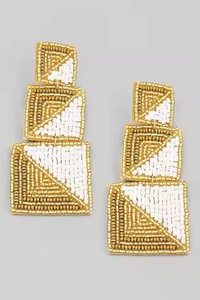 Boucles d'oreilles en perles de rocaille haute couture bijoux artificiels multicolores avec perle et diamant pour cadeau de fête de mariage pour les femmes - Product Image 5