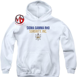 Design à la mode sororité sérigraphie et patch travail pull à capuche polaire Sigma Gamma Rho manches longues fond épais Divine Nine - Product Image 4