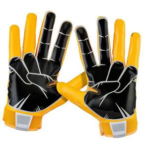 Gants de football américain de haute qualité en polyester doux, respirants, antidérapants, confortables, faciles à porter, lavables, personnalisables, sans silicone - Product Image 1