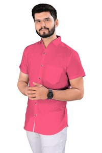 Wholesale <b>Men</b> <b>Red</b> Coral Satin Short Sleeve Business <b>Shirt</b> Non Iron Anti Wrinkle Breathable Collared Formal Professional Wear - Product Image 5