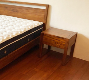 Mesita de noche de teca de estilo nórdico moderno elegante con 1 cajón muebles de dormitorio de moda para decoración del hogar o del Hotel - Product Image 2