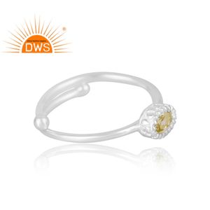 Anillo de piedras preciosas de topacio limón Natural de Plata de Ley 925 más vendido, joyería personalizada para mujer, regalo para ella - Product Image 4