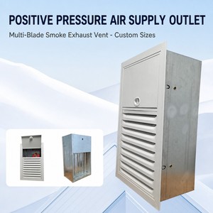 Grille <span class=keywords><strong>de</strong></span> ventilation rectangulaire en acier galvanisé pour l'évacuation des fumées et l'alimentation en air à pression positive, avec volet <span class=keywords><strong>de</strong></span> régulation multi-lames pour couloir d'escalier - Product Image 3