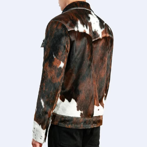 Chaqueta de Cuero con Pelo Genuino, Personalizable, para Hombre, Primavera, Cuello Alto, Logotipo Frontal, Color y Talla a Elegir - Product Image 5