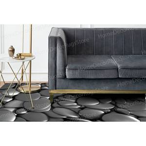 Tapis imprimé moderne : personnalisé, argent, gris, grand, entrée, cadeau, tapis gobelin - Product Image 3