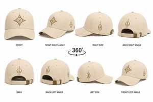 Gorra de Béisbol Premium de Algodón Beige con Logotipo Bordado, Gorra Clásica de 6 Paneles con Hebilla Metálica - Product Image 6