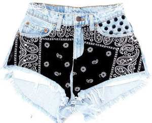 กางเกงขาสั้นผ้ายีนส์ลำลองวินเทจของผู้หญิงเอวกลางแฟชั่น-forped บางสไตล์ซักได้เป็นมิตรกับสิ่งแวดล้อมกันน้ำ - Product Image 6