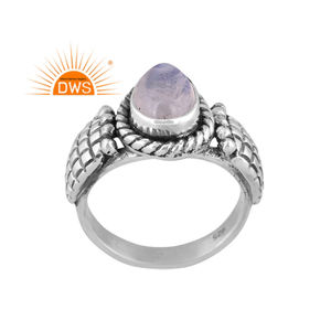 Latest Design Oxidized 925 Sterling <b>Silver</b> Natural Rainbow Moon Stone Gemstone <b>Statement</b> <b>Ring</b> Custom Jewelry Manufacturer - Product Image 1