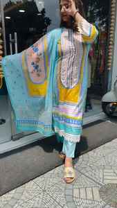 Tendance Designer Indien Pakistanais Bleu Couleur Salwar Kameez Dernier Exclusif Premium Qualité Femmes Fantaisie Indien Pakistanais Vêtements - Product Image 4