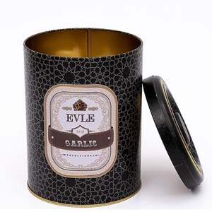 140x180mm 2,5 lt couvercle de rangement en métal motif géométrique doré sur fond noir Type de produit paniers en métal - Product Image 2