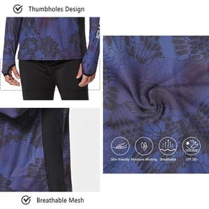 Camisa de Pesca de Manga Larga para Hombre con Protección UV, Estampado Sublimado con Patrón Azul, Jersey Anti-UV de Alto Rendimiento - Product Image 2
