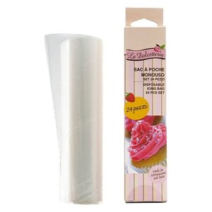 Sacs à pâtisserie jetables (30 cm) pour décoration de gâteaux, 24 pièces, LA DOLCETTERIA Transparent 5210 - Product Image 1