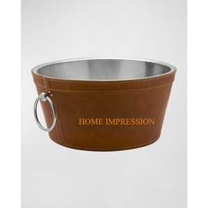 Tinas de vino para bebidas de cuero y Metal, la mejor calidad, gran tamaño, Color Gris Metálico, Barware, Cubo de vino para proveedor mayorista - Product Image 1