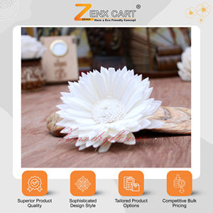 Flores de Madera Sola Artificiales Hechas a Mano Ecológicas, Girasoles Blancos para Decoración del Hogar, Tamaños de 6, 8 y 10 cm, Navidad - Product Image 2