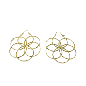 Joyería de anillo de oreja de latón de moda, pendientes de paja de sol hechos a mano, fiesta de Navidad, utiliza pendientes de latón para muestra gratis - Product Image 5