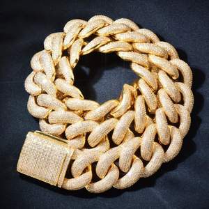 Montre de luxe en gros style Hip Hop avec chaîne cubaine, cadran à aiguilles en quartz et diamants Moissanite, bracelet en acier inoxydable, verre saphir, étanche - Product Image 2