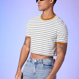 Relaxed <b>Crop</b> <b>Top</b> T-Shirt With Fashionable Short Cut Stretchy <b>Crop</b> <b>Top</b> T-Shirt Made In Pakistan - Product Image 4