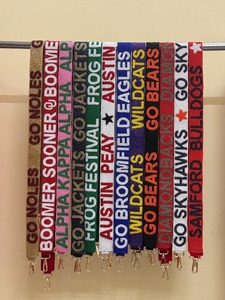 Beaded Bag Strap Beaded Purse <b>Game</b> Day Shoulder Strap Inches with Detachable Golden Hooks - Product Image 2