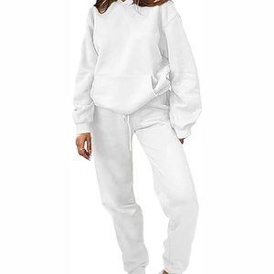 Conjuntos de chándal con capucha para mujer de calidad única Ropa estampada de peso pesado con pantalón Características de talla grande - Product Image 1
