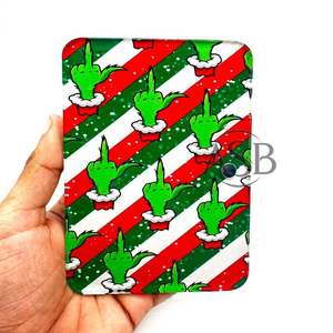 Azulejos Acrílicos Personalizables para Pestañas Navideñas, Pinzas Ovaladas de Diseño Sostenible, Logotipo Personalizado, Azulejos para Pestañas Grinch - Product Image 5