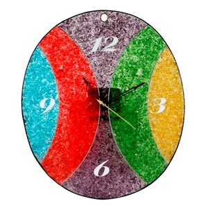 Hermoso reloj de ágata de chips mixtos con soporte de Metal dorado para decoración de oficina en casa hecho a mano piedra semipreciosa artesanía India - Product Image 1