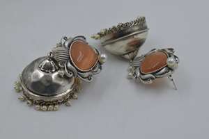 Venta caliente diseñador plata aspecto igual piedra peso ligero Stud Jhumka pendiente joyería para niñas y mujeres - Product Image 3