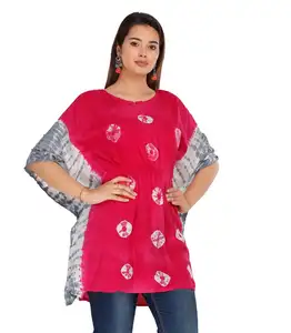 Caftano di cotone per le donne lungo rosa Gul grigio Koda Tie Dye Maxi vestito abiti estivi prezzo all'ingrosso moda donna di alta qualità