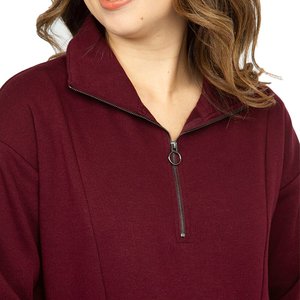 2026 New Arrival High Quality Streetwear Zip up Casual Blank <b>Sweatshirt</b> Custom Logo Turtleneck Zip up Regular Fit Top for Women - Product Image 5