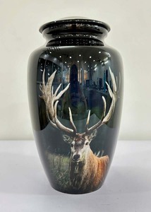Urne de crémation pour adultes American Deer Urne de crémation pour cendres humaines Urne de cerf commémorative noire avec caractéristiques d'accompagnement pour les funérailles - Product Image 2