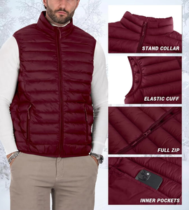 เสื้อกั๊กน้ำหนักเบาสำหรับผู้ชาย, แจ็คเก็ตไนล่อนเสื้อแขนกุดเสื้อแจ็คเก็ต - Product Image 4