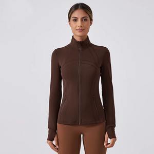 Veste de gymnastique à fermeture éclair pour femmes, tenue de yoga et de fitness à fermeture éclair complète pour l'entraînement d'hiver, vente en gros OEM - Product Image 5