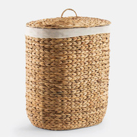 Panier à linge en jacinthe d'eau à prix le plus bas, panier à linge tissé à la main, conteneur, bac, rangement à domicile, organisation